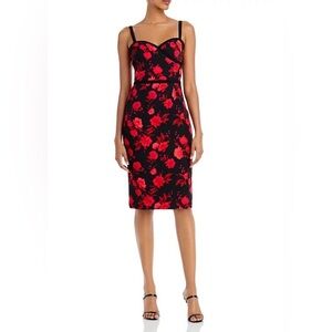 Black Halo Daria Rose Print Cocktail Dress Size 12 New With Tags